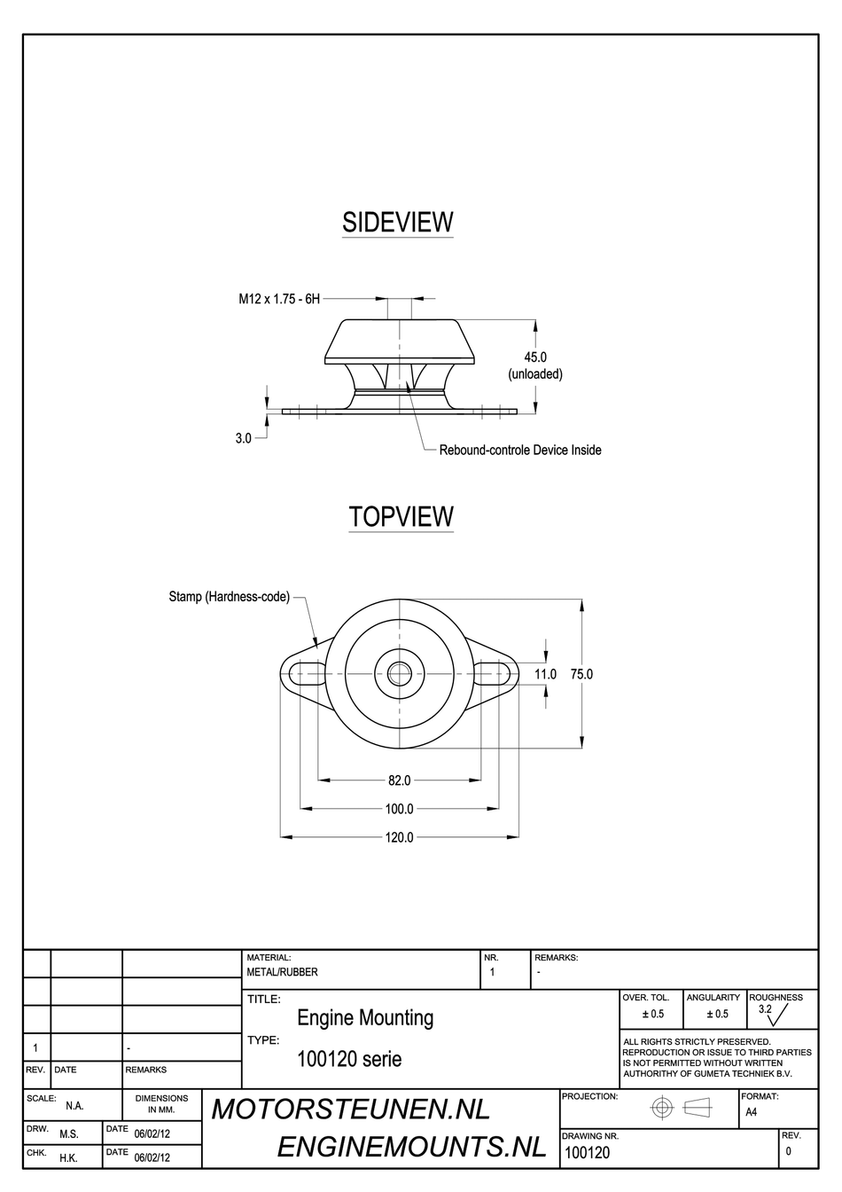 MD-Mount Motor support type 200 - 04 - M12 - max. 50 kg